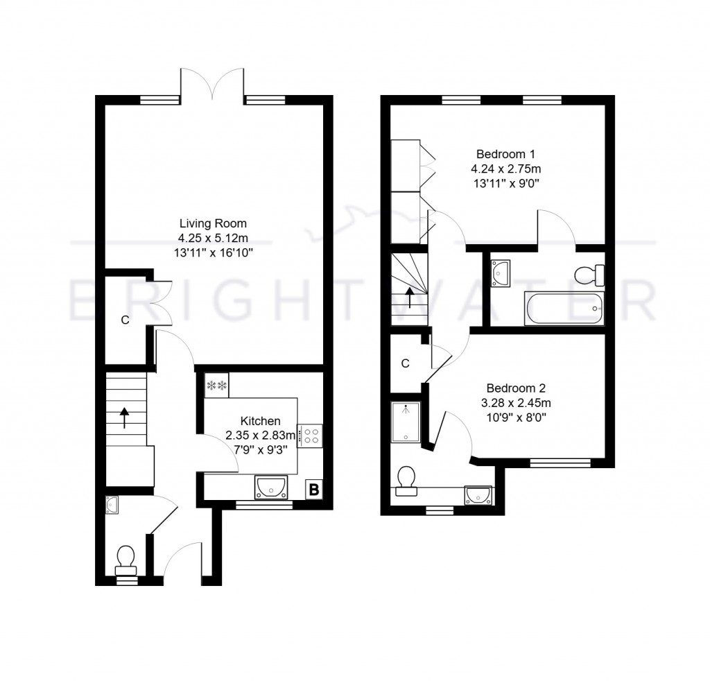 Floorplans For Bishop Court, Ringwood, BH24